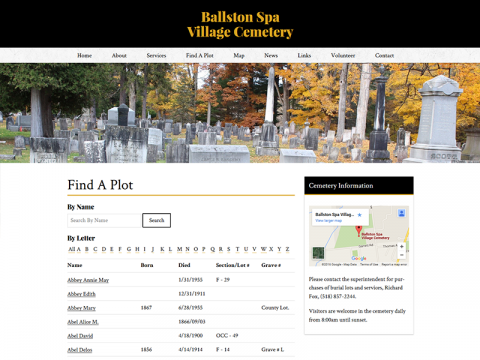 Ballston Spa Cemetery Find A Plot